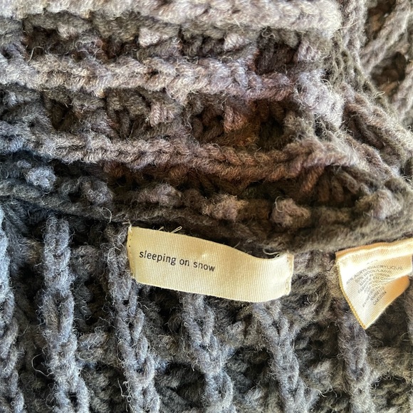 Anthropologie Sleeping on Snow Dark Chunky Knit Wool Cardigan Sweater - Picture 7 of 8